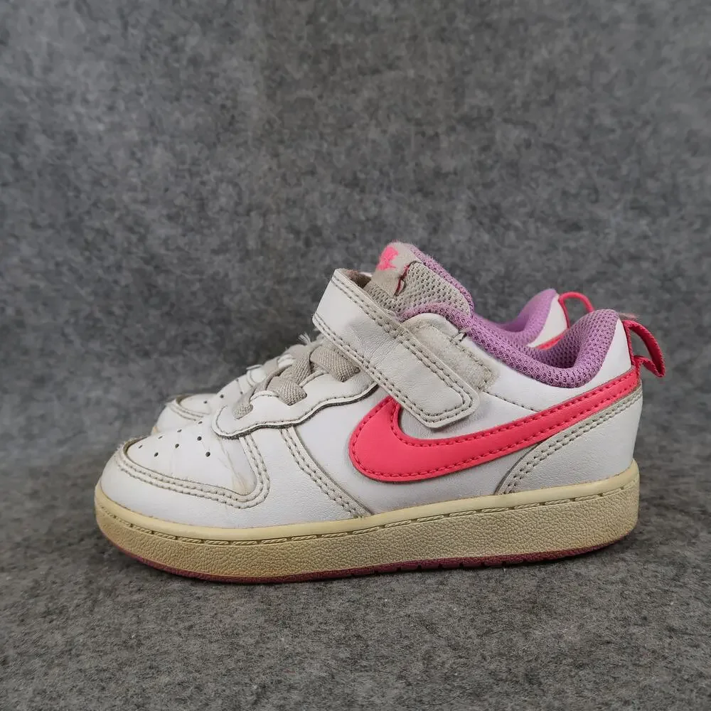 Nike Shoes Kids Toddler 9 Sneakers Court Borough Low Casual Trainer White Pink